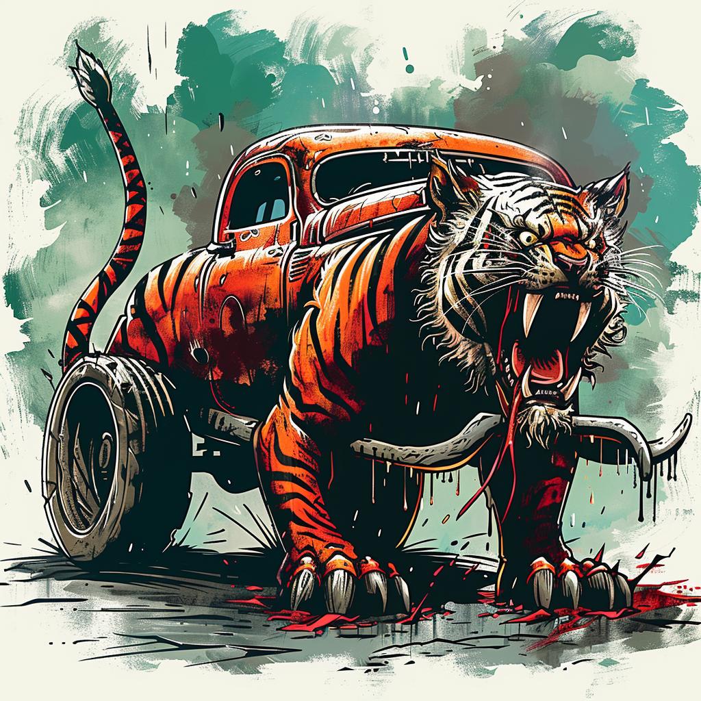 tiger  mythical  creature  terrifying  conjoined  print  illustration  mcfarlane  artwork  wildlife 929310