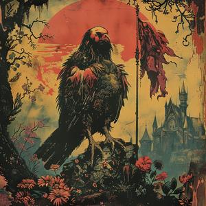 raven  chromolithography  gothic  dark  mysterious  art  black  white  wildlife  illustration 1055968