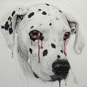 dalmatian  blood  dripping  face  emotional  surreal  artistic  bold  vivid  contemporary 1073026