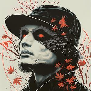 poster  man  hat  panda  bear  surreal  symbolist  risograph  hyper-realistic  art 1077476