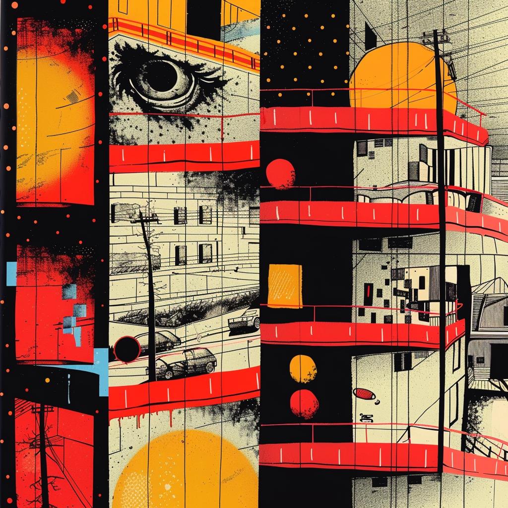 poster  building  red  sun  graphic  axonometrics  street-art  dark  design  influence 968465