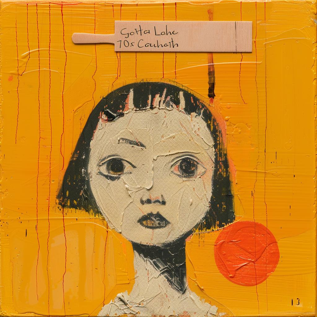 encaustic  paint  palette-knife  impasto  girl  bat  note  vibrant  colorful  artwork 1016375