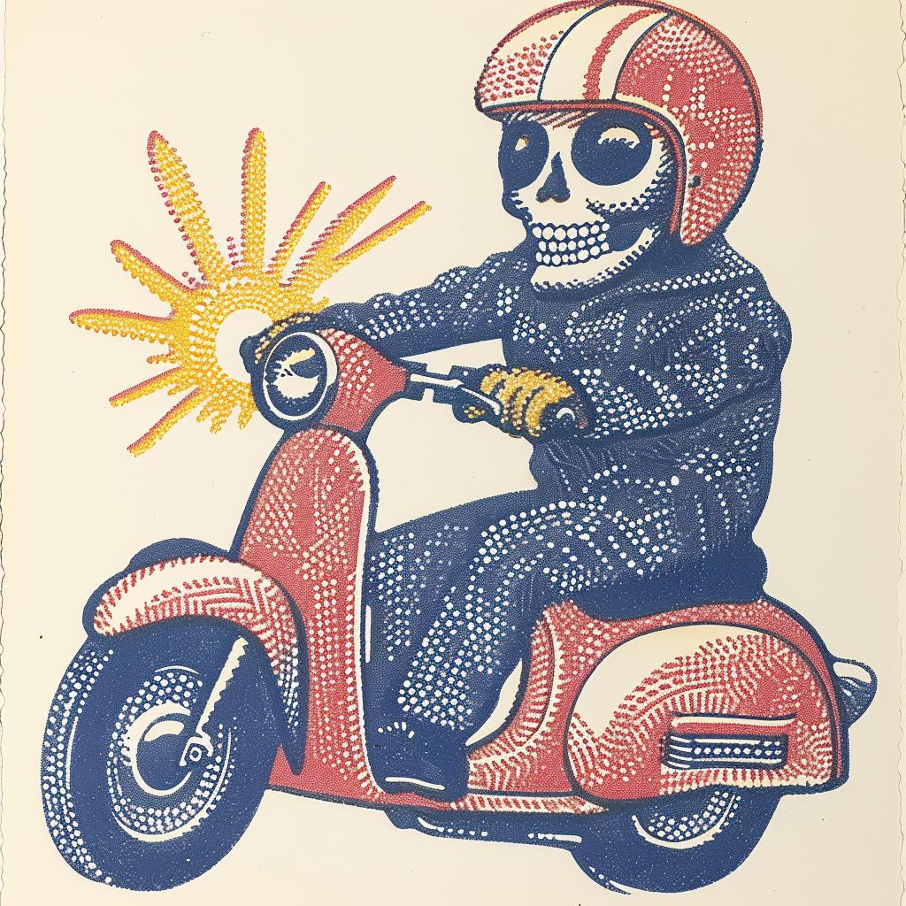 skull  scooter  sun  surreal  lighting  glow  volumetric  natural  horror  art 962853