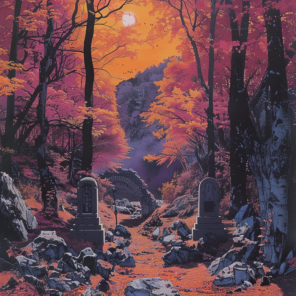 album  art  Sandy  Skoglund  Risograph  Magritte  horror  illustration  forest  rocks 1026694