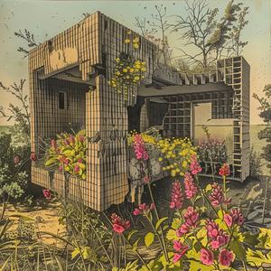 abandoned  black  white  flowers  house  plants  decrepit  Lloyd  Wright  color 1036625