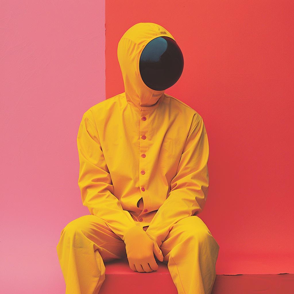 surreal  album  cover  yellow  suit  pink  wall  man  art  Cornella 973889