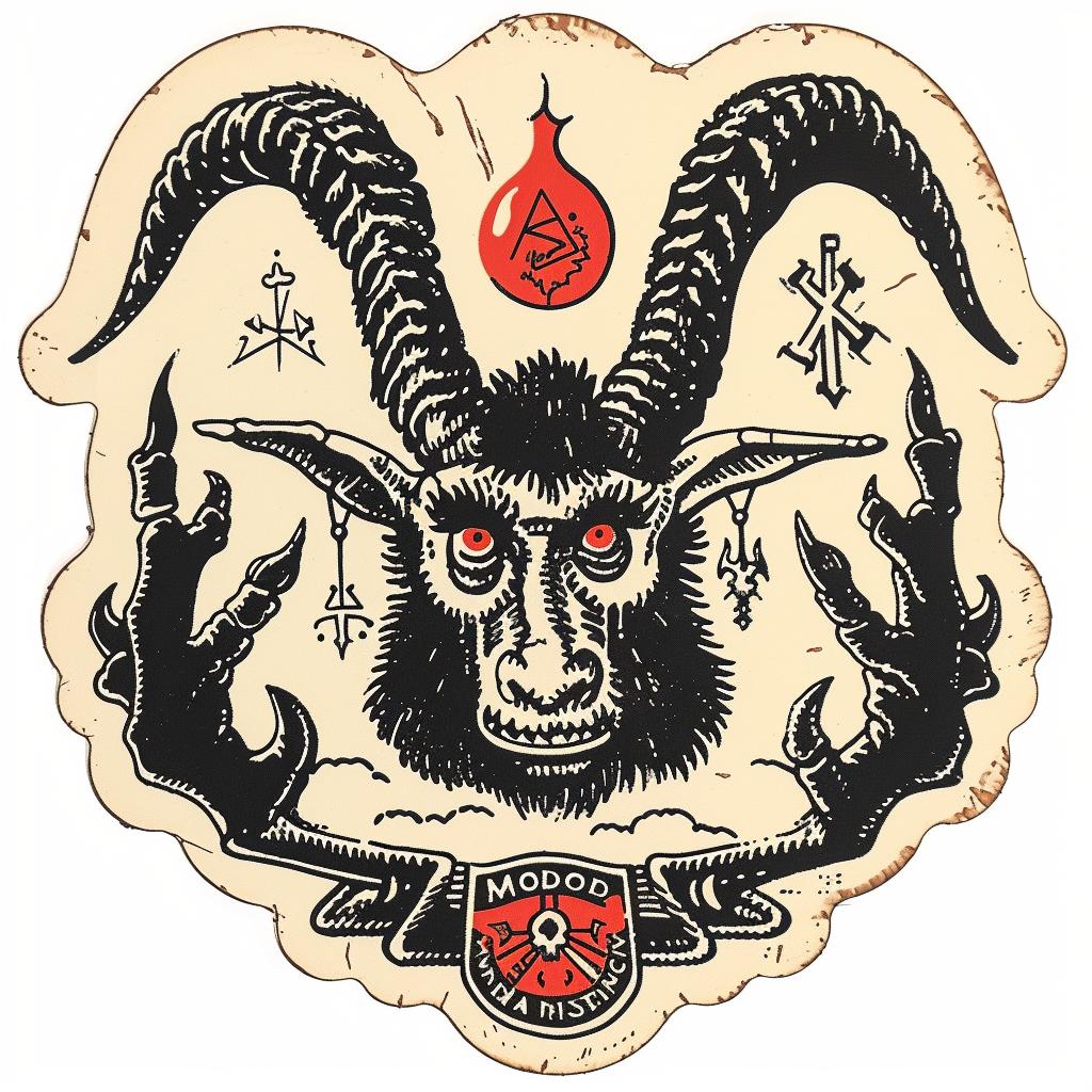 sticker  goat  horns  dark  occult  provocative  symmetrical  badge  design  spiritual 934484