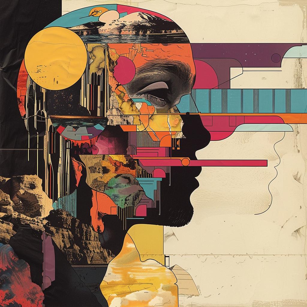 abstract  colorful  painting  mans  head  surreal  art  constructivist  Asaf  Hanuka 1019487