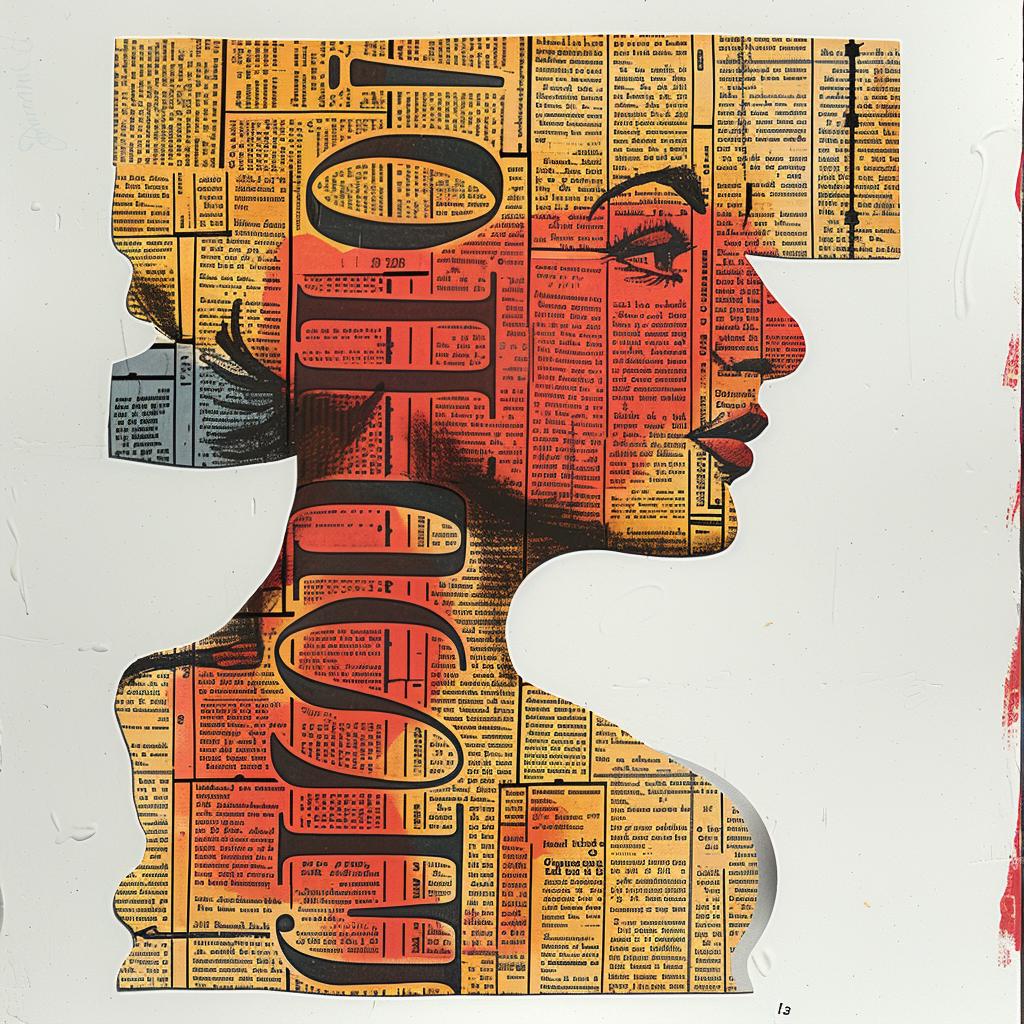 collage  newspaper  cutouts  woman  head  artwork  mixed-media  portrait  creative  visual 951355