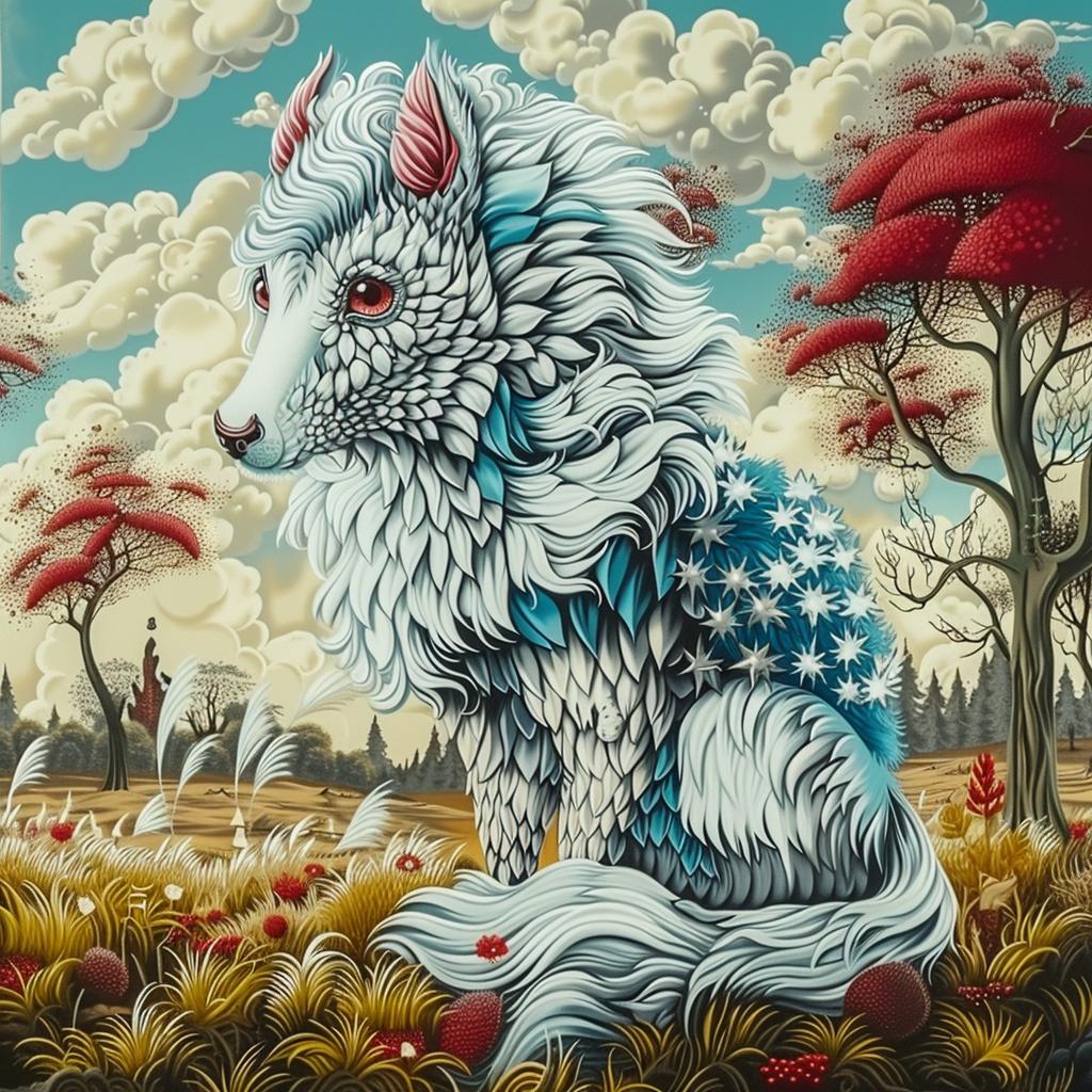 mythical  creature  hybrid  wolf  feathers  fantasy  painting  unique  nature  exploration 941372