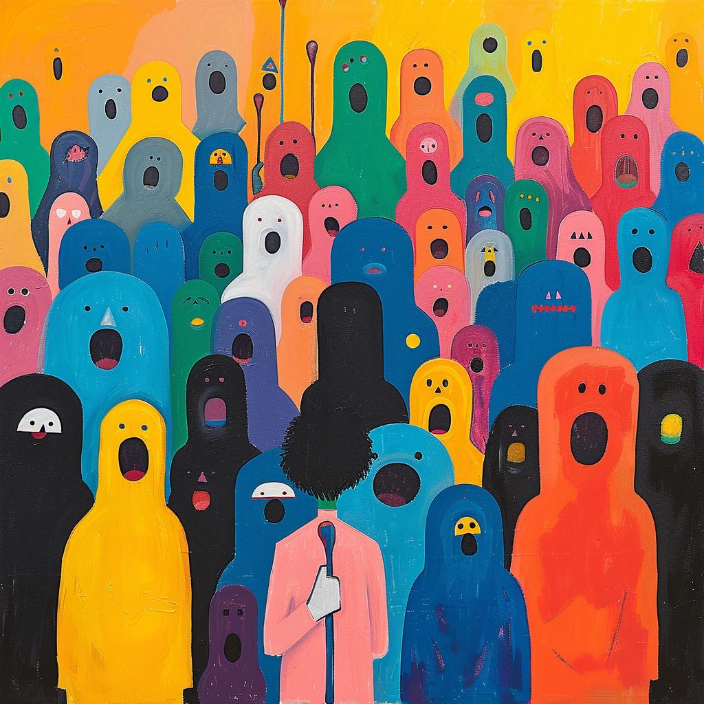 creative  surreal  album  crowd  faces  abstract  expressionism  art  colorful  style 976720