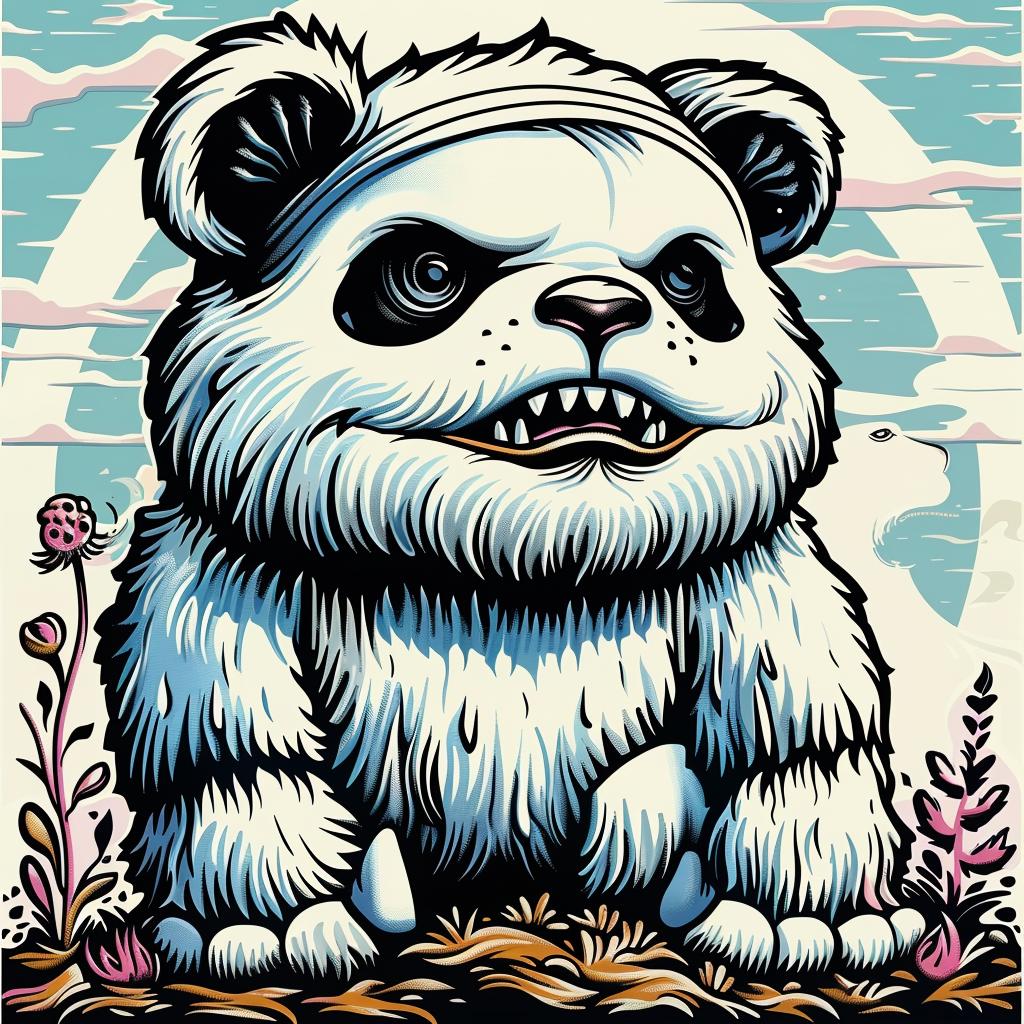 poster  panda  smile  whimsical  creative  illustration  colorful  character  friendly  art 1032974
