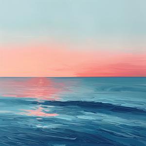 ocean  sunset  painting  minimalistic  abstract  serene  warm  horizon  landscape  tranquil 1038784