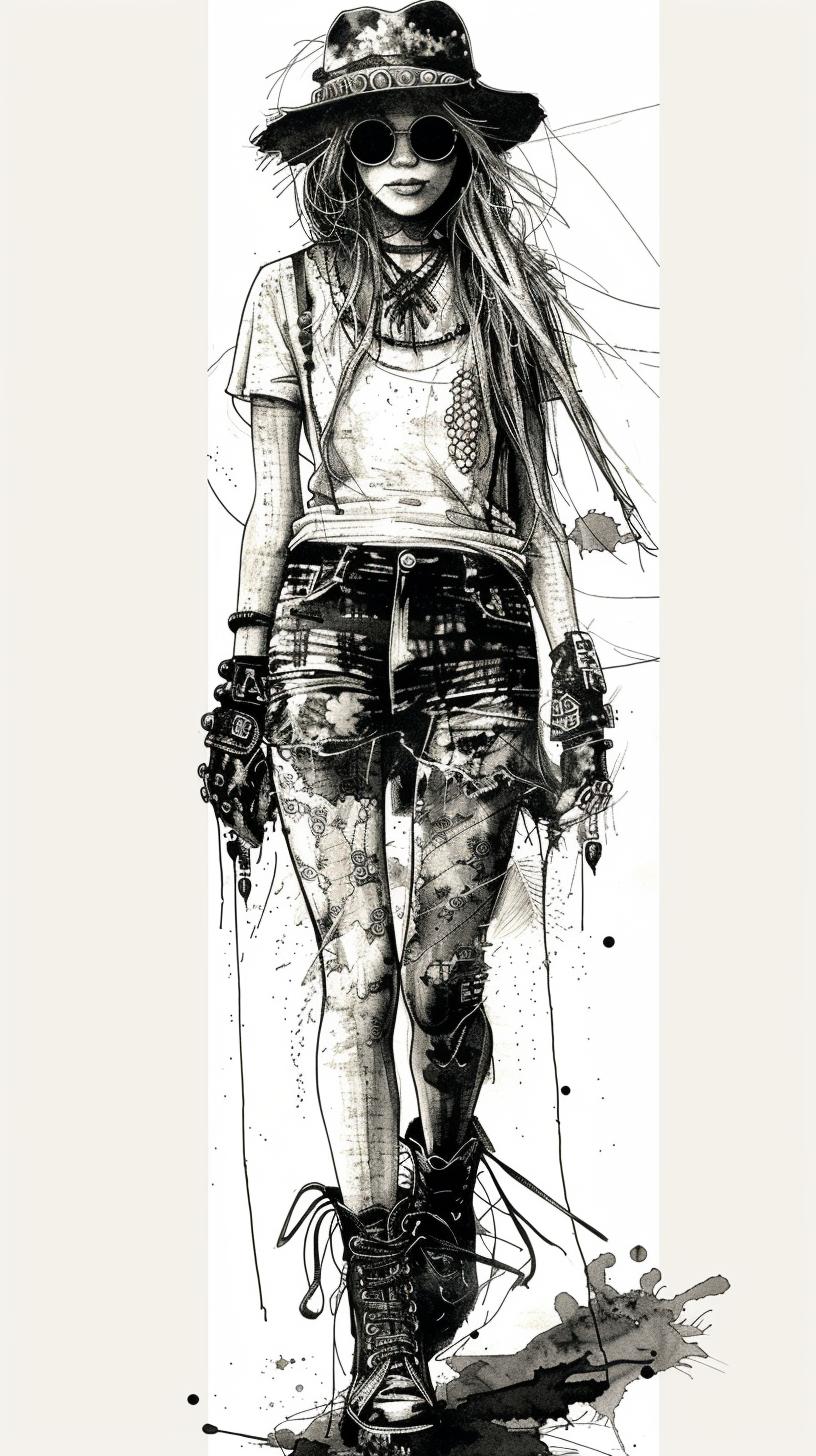 woman  illustration  Scandinavian  fashion  pen  ink  dynamic  avant-punk  detailed  modern 953553