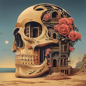 skull  house  chromolithography  surreal  illustration  dark  symbolism  structure  artistic  memento 1051948