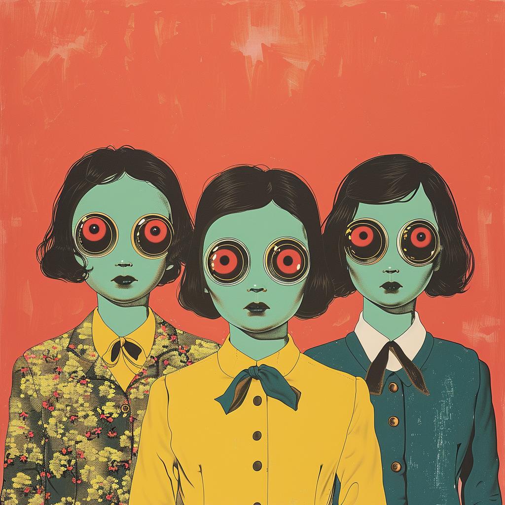 surreal  occult  dark  arts  women  big  eyes  glasses  unique  artwork 1019428