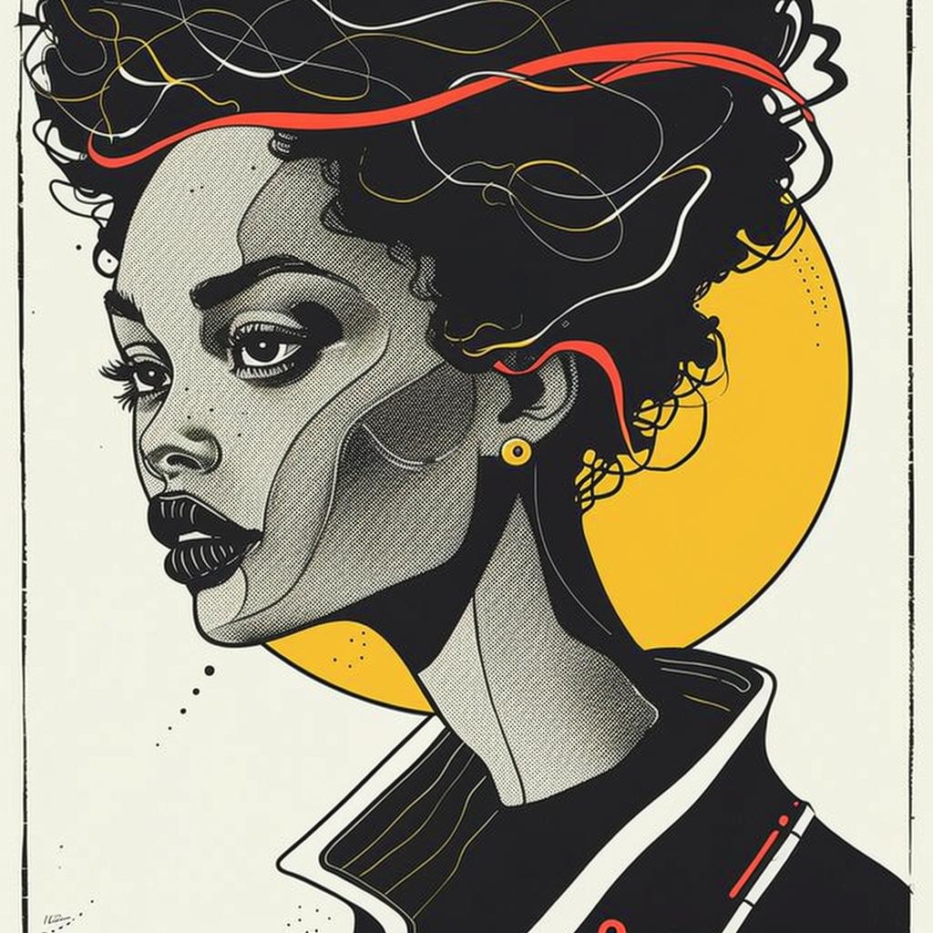 PopArt  african-american  model  afro  posters  white  background  Nagel  illustration  style 938186