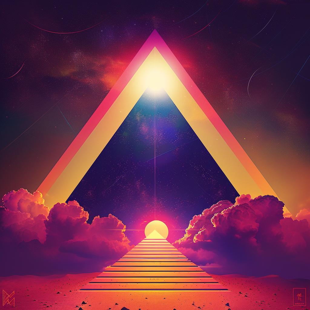 abstract  impressionism  pyramid  desert  synthwave  clouds  collage  Rauschenberg  Obey  graphic 967938