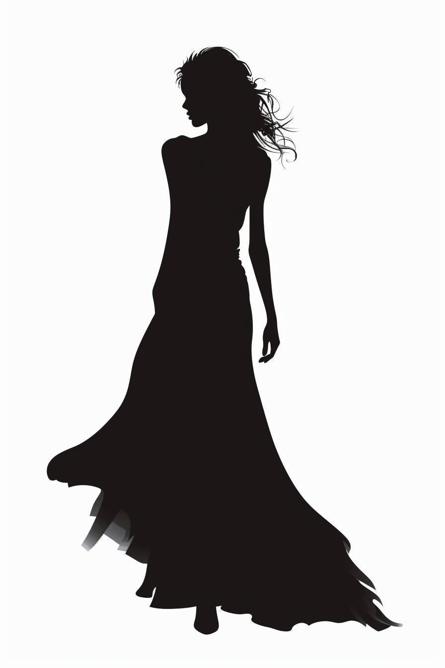 silhouette  woman  dress  vector  minimal  white  background  design  elegant  graphic 954706