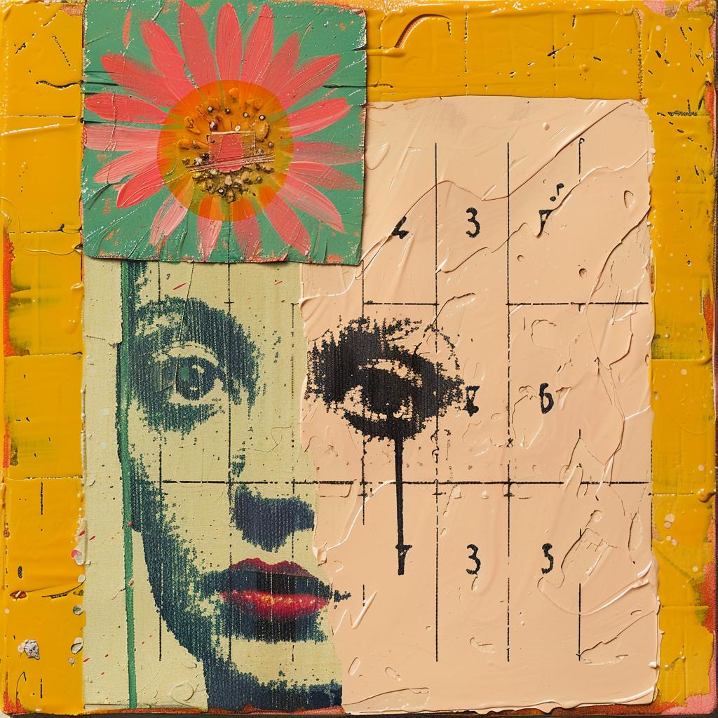 encaustic  paint  flowerpunk  woman  face  impasto  floral  artwork  expression  portrait 1016223