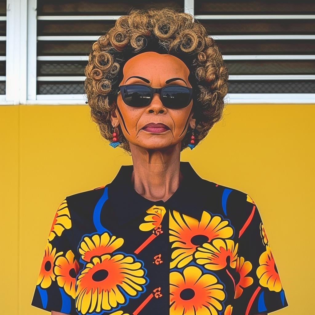 woman  90  African-American  sunglasses  floral  portrait  light-skin  elderly  casual  style 972481