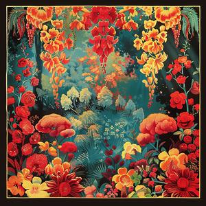 floral  print  colorful  black  background  art  design  pattern  nature  illustration 1058717