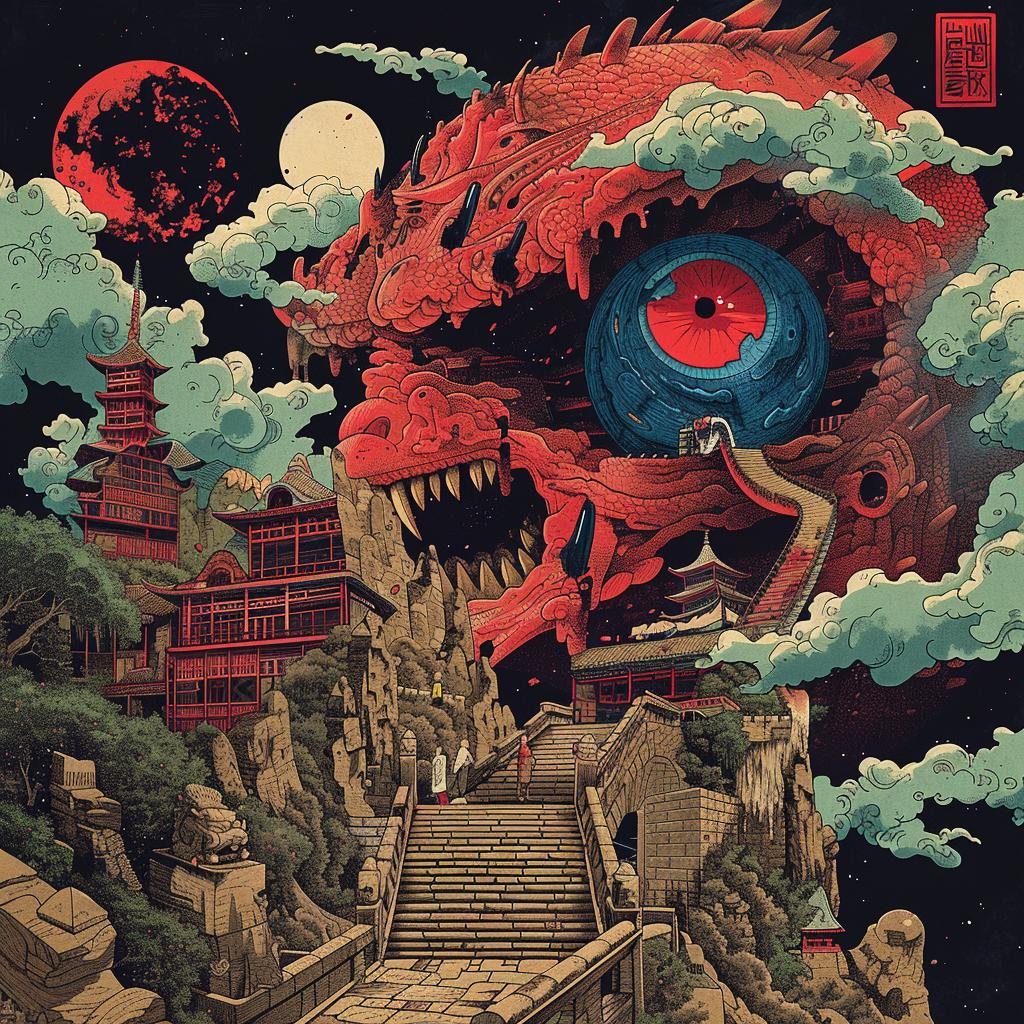 surreal  album  cover  skull  Toshio Saeki  chromoluminosity  screenprinting  axonometrics  art  black and white 961682