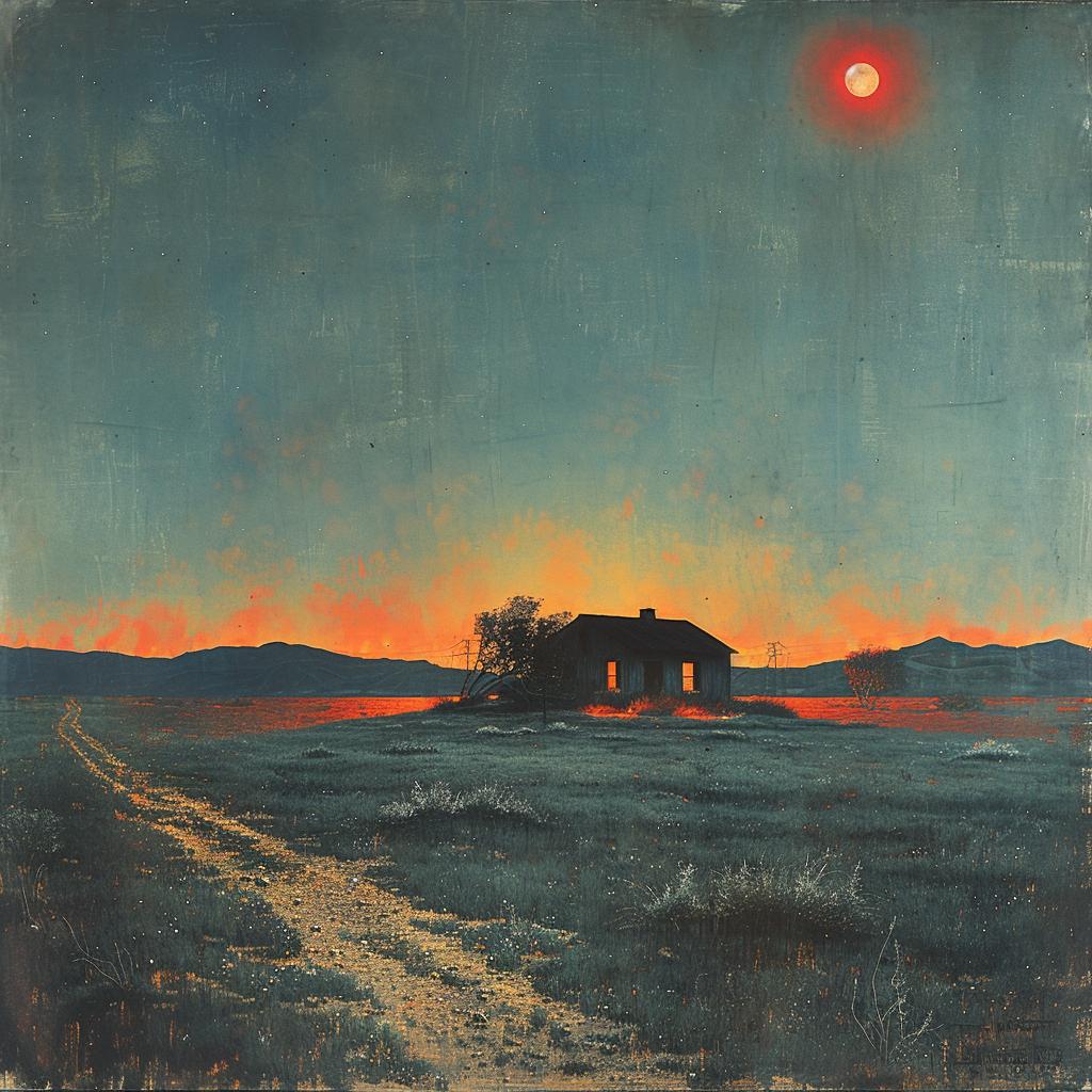 Ed  Ruscha  Painting  House  Field  Natural  Volumetric  Lighting  Art  Horror 1025641