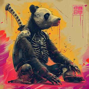 panda  bear  knife  chromolithography  Quint  Buchholz  Nychos  art  humorous  surreal 1039318