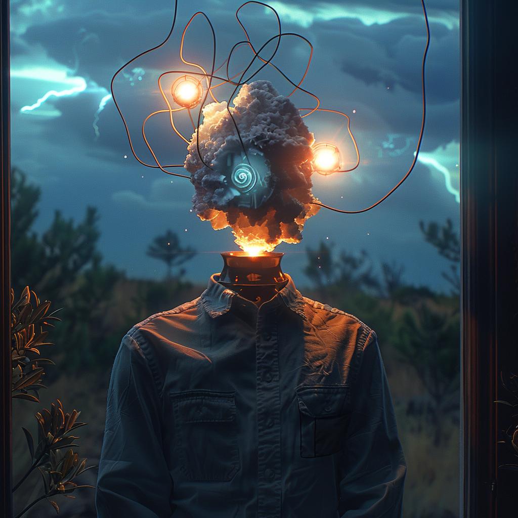 surreal  man  glowing  lightning  abstract  head  dynamic  modern  fantasy  portrait 1016630