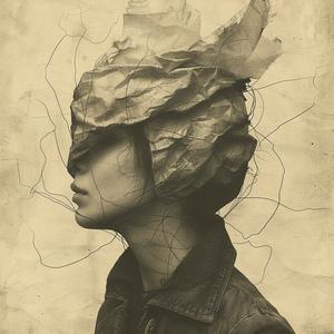 woman  face  covered  paper  surreal  minimalist  figures  hat  absurdity  linda 1076025