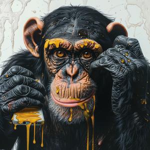 monkey  phone  DADA  art  colorful  surreal  whimsical  illustration  playful  expression 1072444
