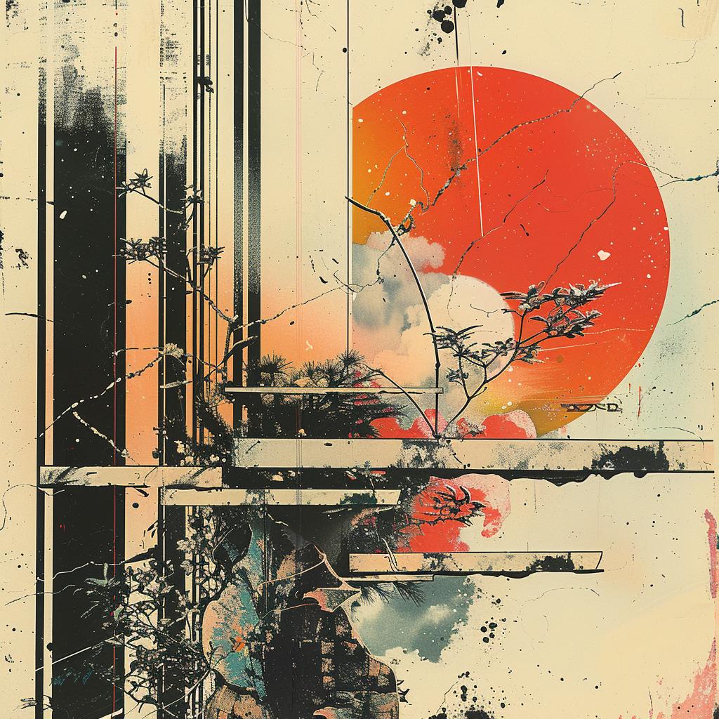 bauhaus  painting  tree  sun  surreal  symbolist  Ukiyo-e  colors  abstract  design 916921