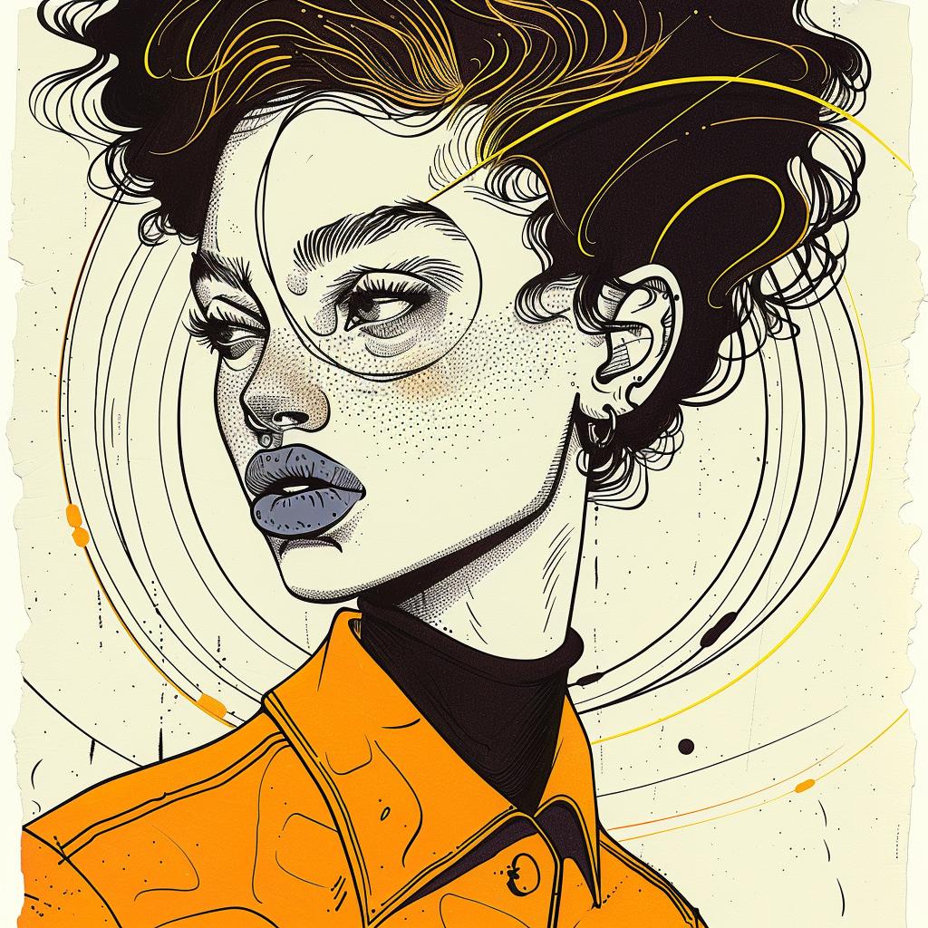 PopArt  model  AfricanAmerican  hair  curly  PatrickNagel  white  background  illustration  portrait 938261