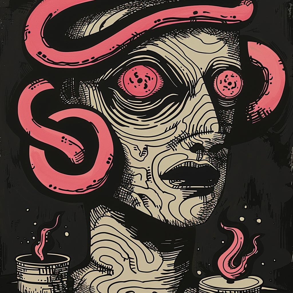 provocative  art  poster  woman  snake  coffee  dark  spiritual  naturalistic  introspective 936336