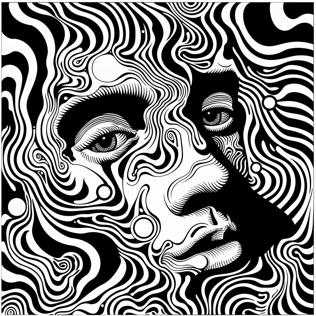 album  cover  black  white  drawing  patterns  illustration  vector  collage  graphic 918356