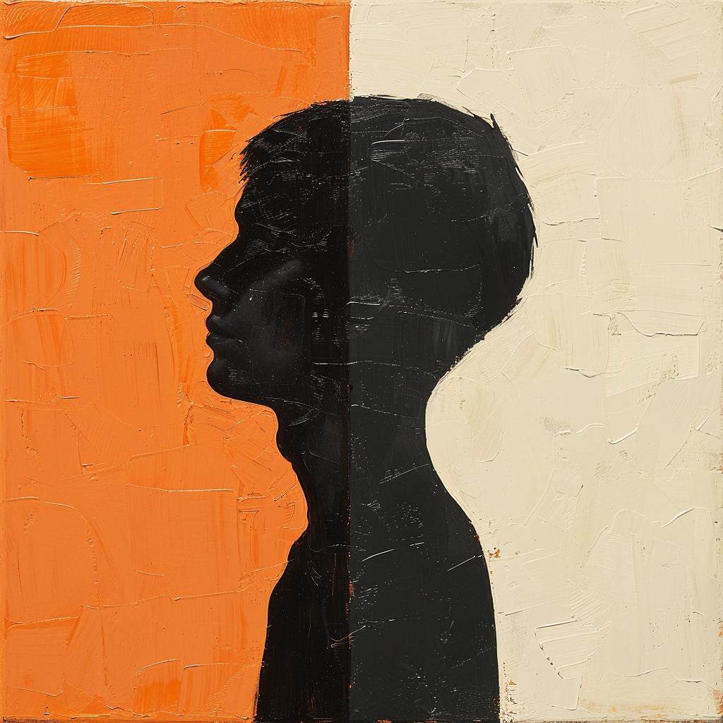 album  cover  boy  orange  black  background  paint  impasto  1980s  art 963573