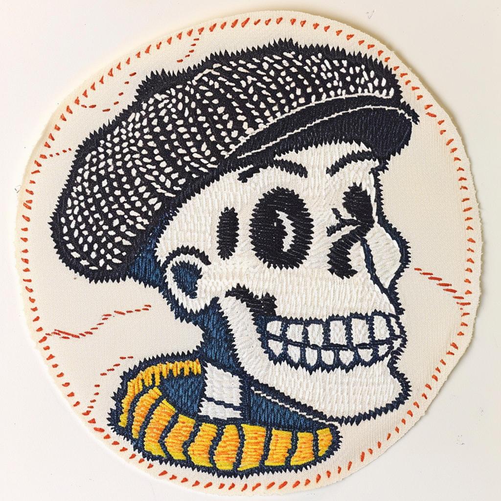 skull  hat  patch  embroidery  chenille  streetwear  minimal  cool  kawaii  style 961172