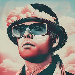 digital  art  surreal  album  cover  male  model  Risograph  symbolist  screenprinting 1077542