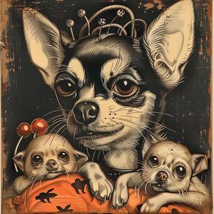 chihuahua  dogs  chromolithography  portrait  canine  colorful  animal  playful  pets  group 1047990