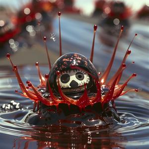 Ferrofluid  skull  blood  floating  dark  dramatic  abstract  surreal  conceptual  artistic 1074281