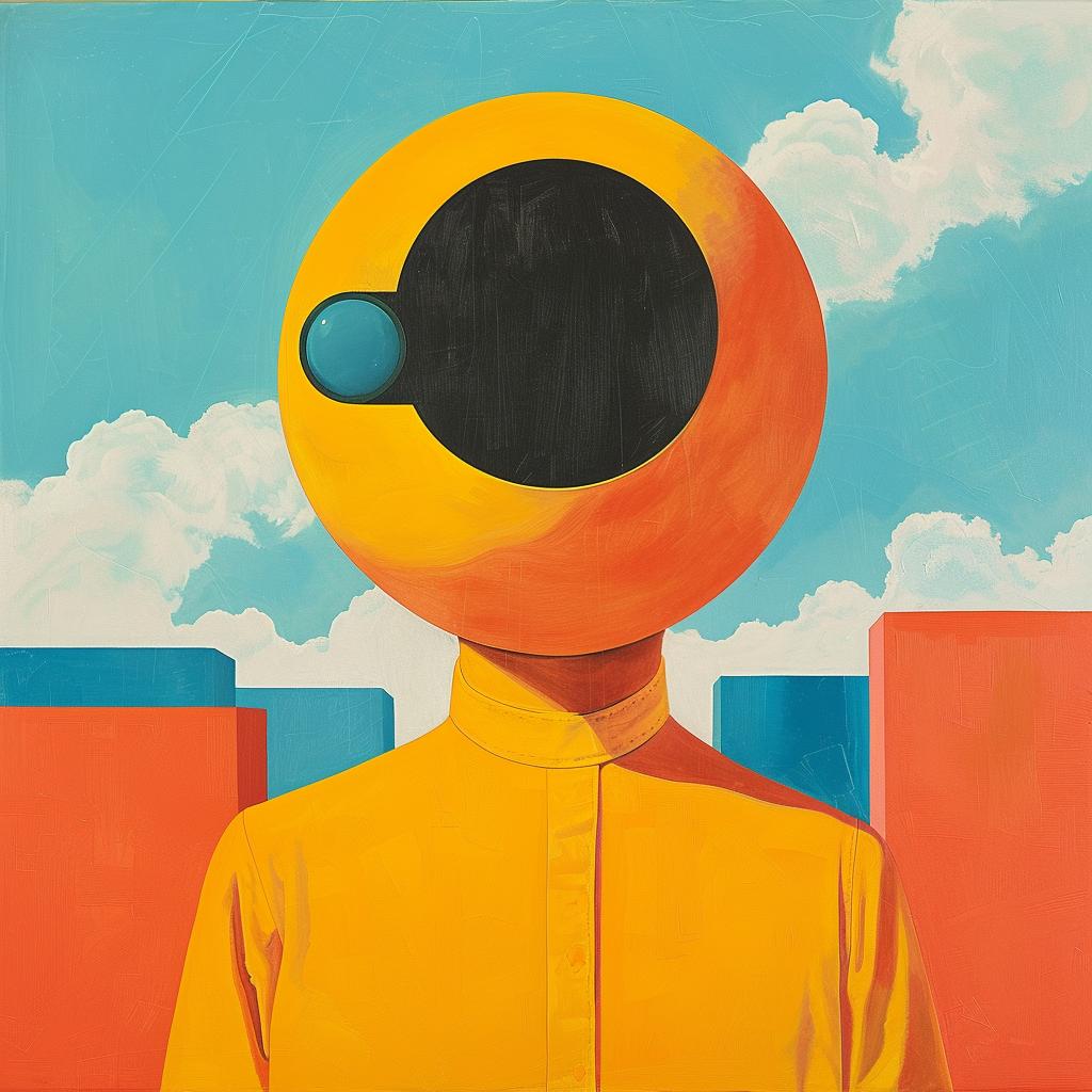 surreal  painting  man  orange  head  eye  creative  artwork  colorful  abstract 1019156