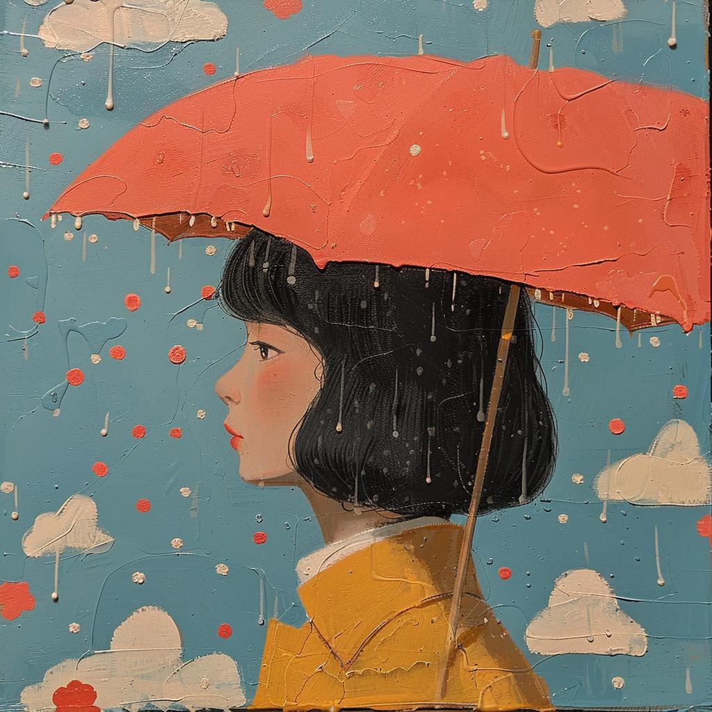 painting  girl  umbrella  rain  surreal  Joan  Cornella  colorful  creative  dreamy 1017333