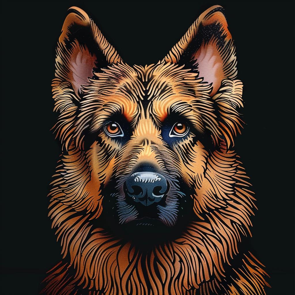 dog  German  shepherd  painting  black  background  animal  realistic  portrait  canine 962469