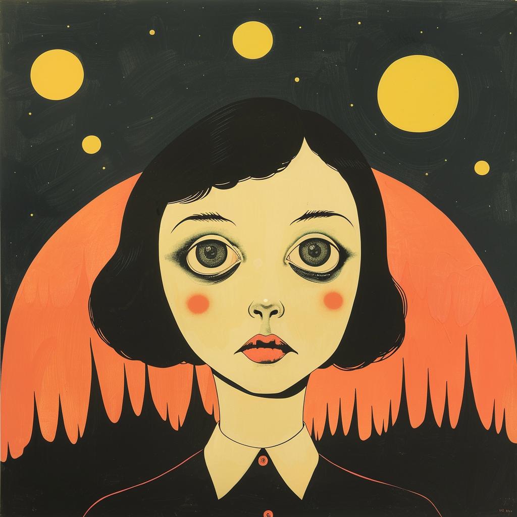surreal  album  occult  dark  arts  girl  blackhair  yelloweyes  illustration  emotional 1019441