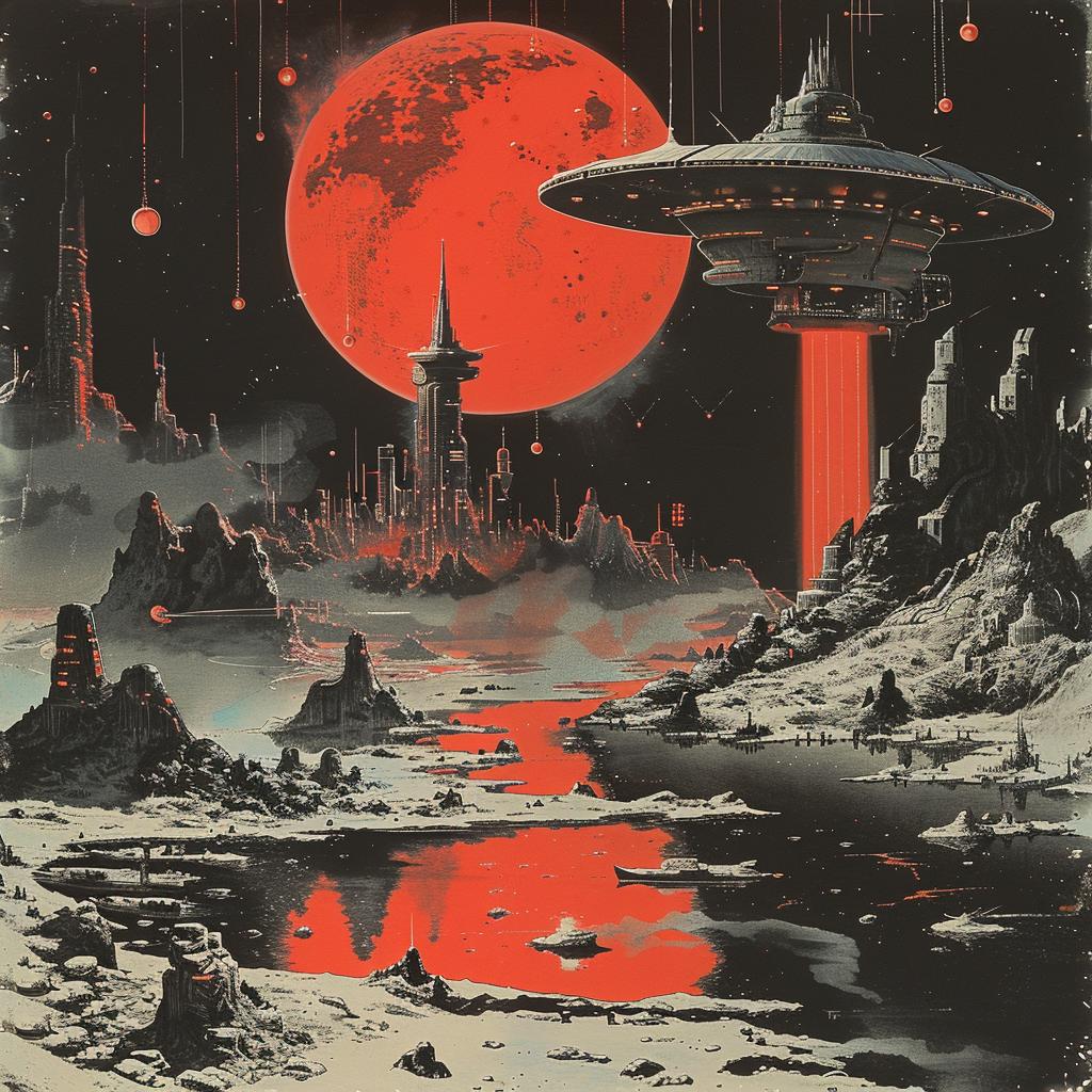 retro  sci-fi  gouache  composition  black  paper  studio  Ghibli  artwork  album 922289