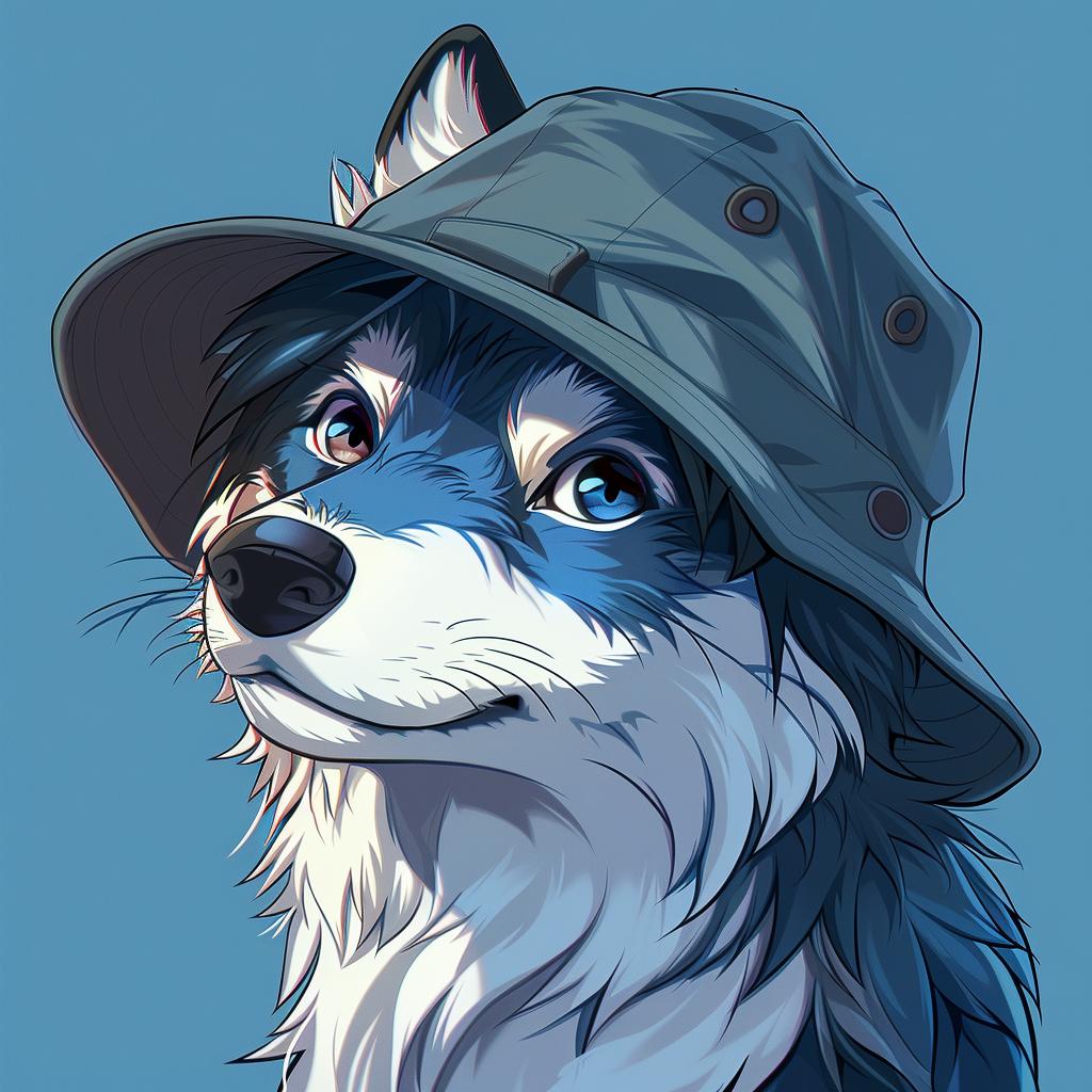 kawaii  wolf  cartoon  bucket  hat  2D  RalphBakshi  cute  character  illustration 971233
