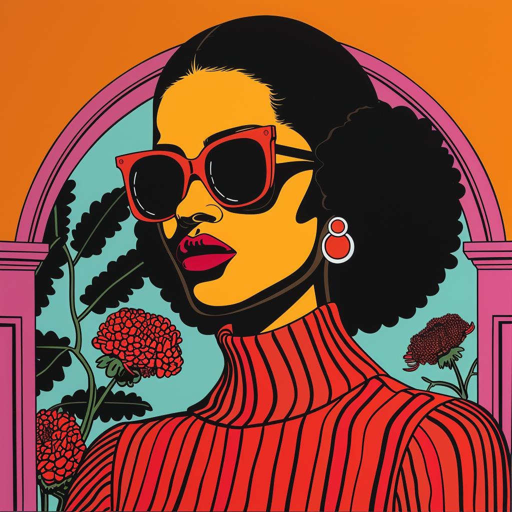 woman  sunglasses  red  sweater  painting  fashion  portrait  art  modern  style 1022883
