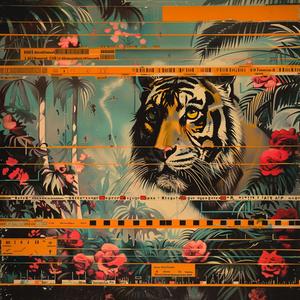tiger  jungle  painting  chromolithography  vivid  nature  wildlife  art  illustration  colorful 1057922
