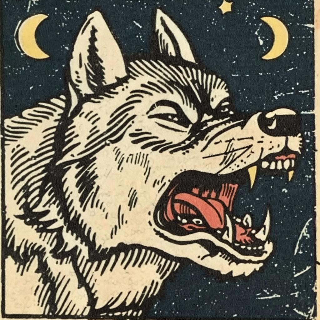 wolf  snarling  moon  background  wildlife  nature  illustration  dramatic  intense  art 940165